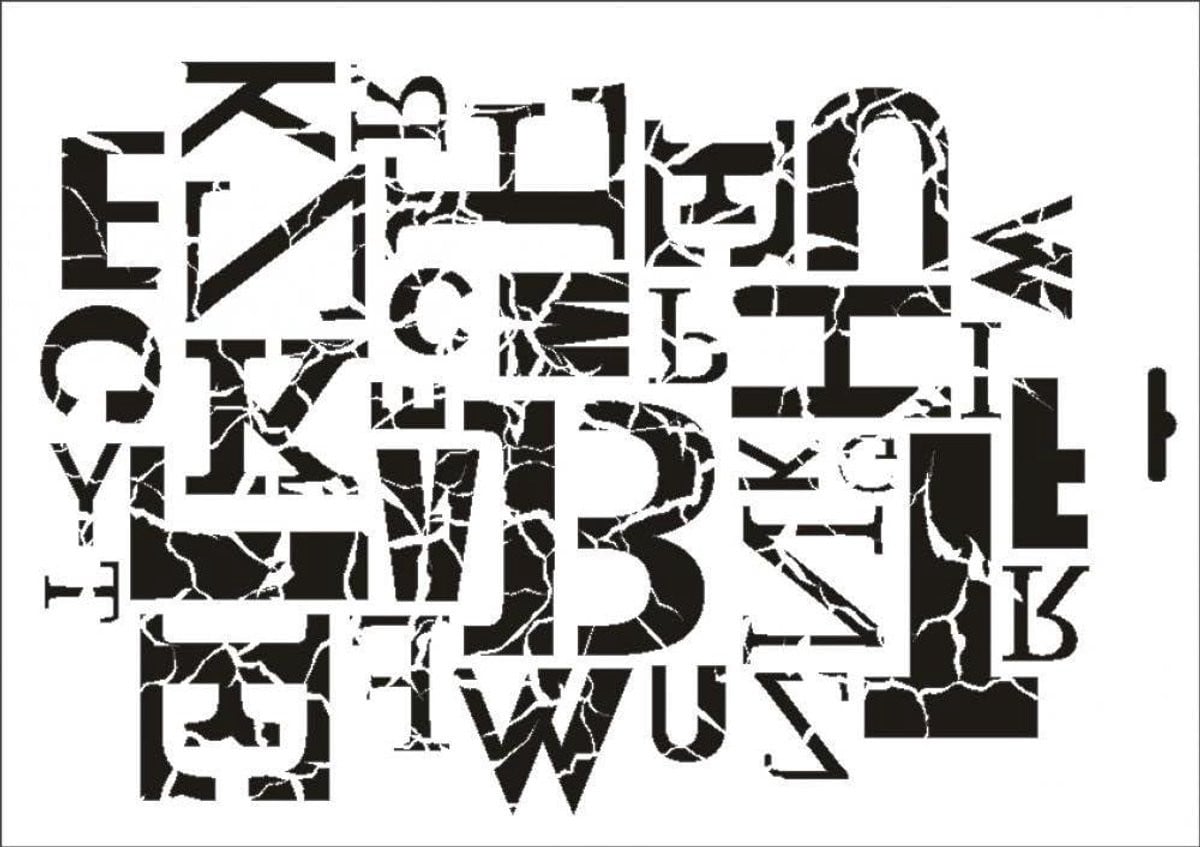 Sjabloon Letters Tekensjabloon Stencil voor het decoreren van muren, Lasergesneden Folie, A4 formaat, Melkachtig Wit