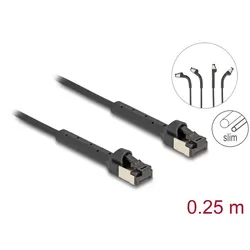 DELOCK RJ45 Slim Netzwerkkabel Cat.6A U/FTP winkelbar 0,25m