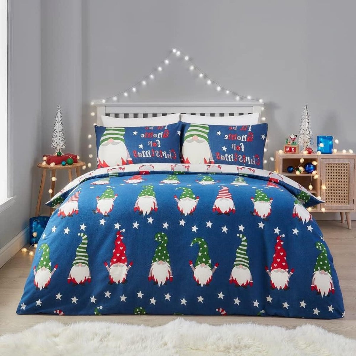Dekbedovertrek Set Kerst Beddengoed Marineblauw 200x200 cm