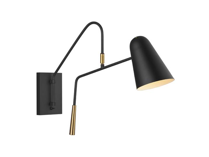 Applique murale orientable en métal noire et dorée