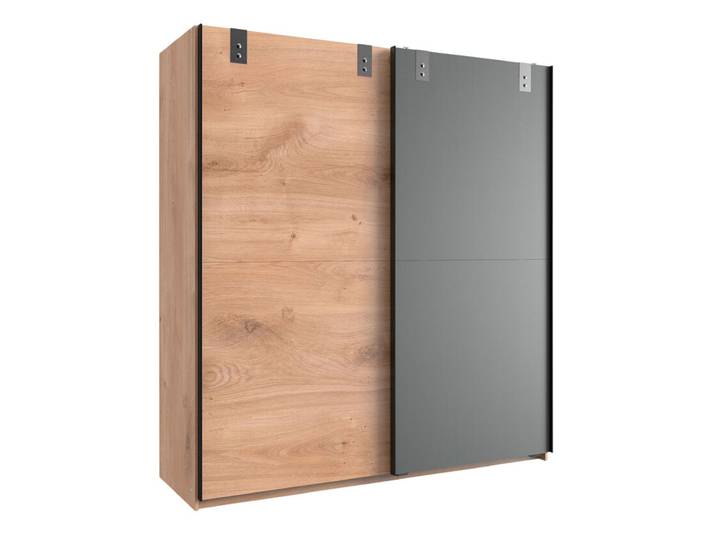 Schwebetürenschrank Liverpool Plankeneiche Nachbildung/Graphit ca. 180 x 198 x 64 cm
