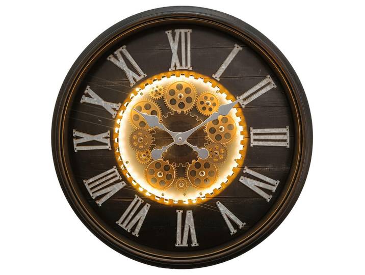 Globo Wanduhr Alissa, Schwarz, Kunststoff, Glas, 57.2 cm, Dekoration, Uhren, Wanduhren