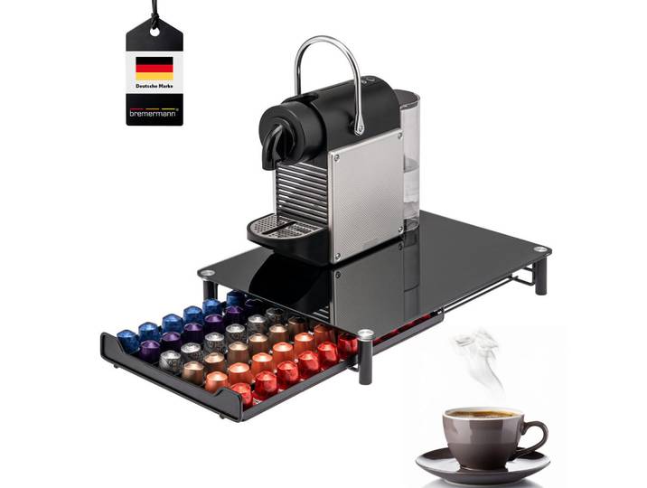 bremermann Kaffeekapsel-Box, für Nespresso, schwarz, Schwarz, Metall, 31x7x40.5 cm, Küchen, Küchenmöbel