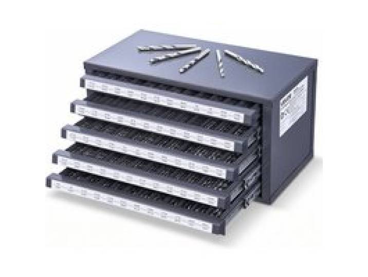 VEVOR Bohrer-Spender-Schrank, Bohrer-Organizer-Schrank mit fünf Schubladen für 13,1 mm bis 25 mm Stahl-Bohrer-Spender-Organizer-Schrank mit Etiketten, Stapelbarer Bohrer-Spender Aufbewahrung