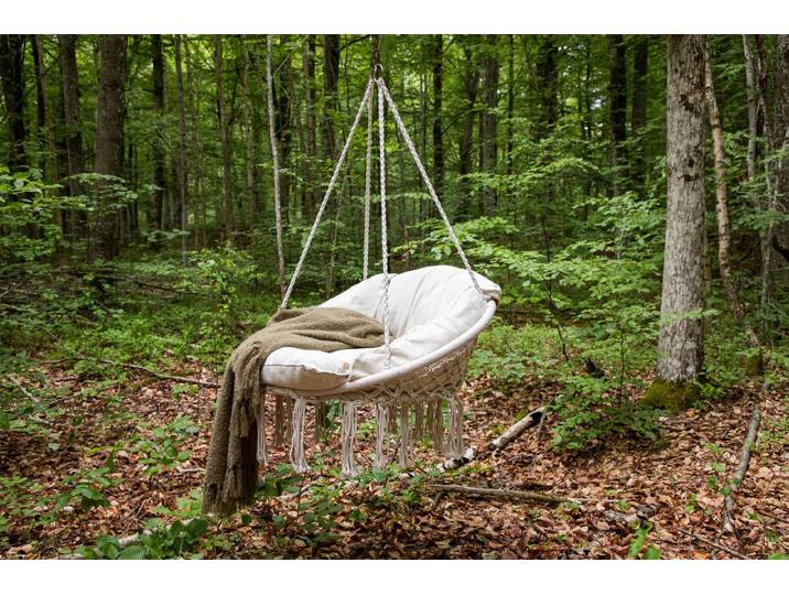 Garten Hängesessel Vera - aus Polyester in Weiß oder Grau - Weiß - Luxusbetten24