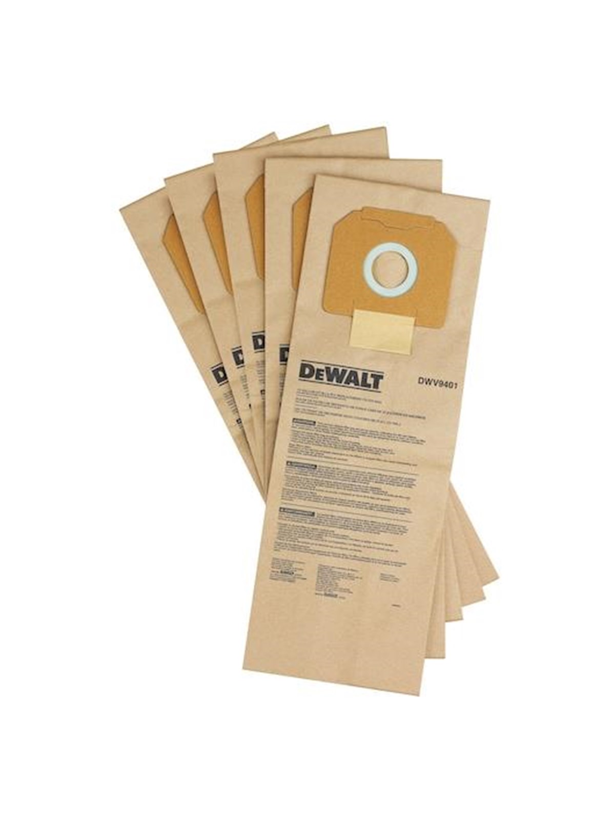 Dewalt DWV9401-XJ Paper Filter Bag - Pack of 5