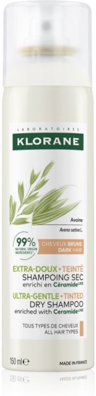Klorane Oats Dry Shampoo shampoing sec doux pour cheveux foncés 150 ml