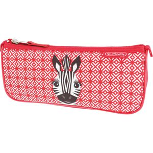 Herlitz Federmäppchen Faulenzer Sport Cute Animals Zebra, Schlamperetui, aus Stoff, rot