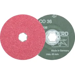 PFERD TOOLS COMBICLICK Keramikkorn Fiberscheibe für hohen Abtrag auf Stahl - 64192003