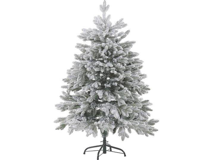 BELIANI Weihnachtsbaum 120 cm Weiß Schneebedeckt mit Kunstschnee und Ständer Weihnachtszeit/ Weihnachten/ Wohnzimmer Modern