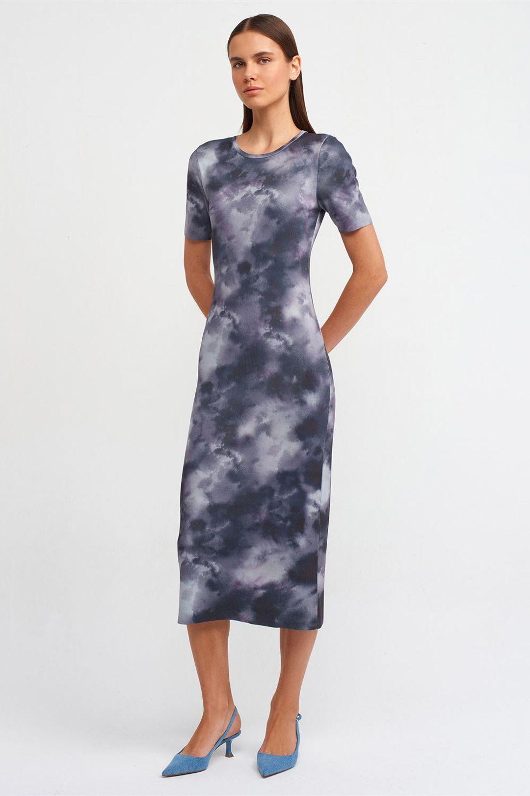 Tie-Dye Bodycon Midi-Kleid