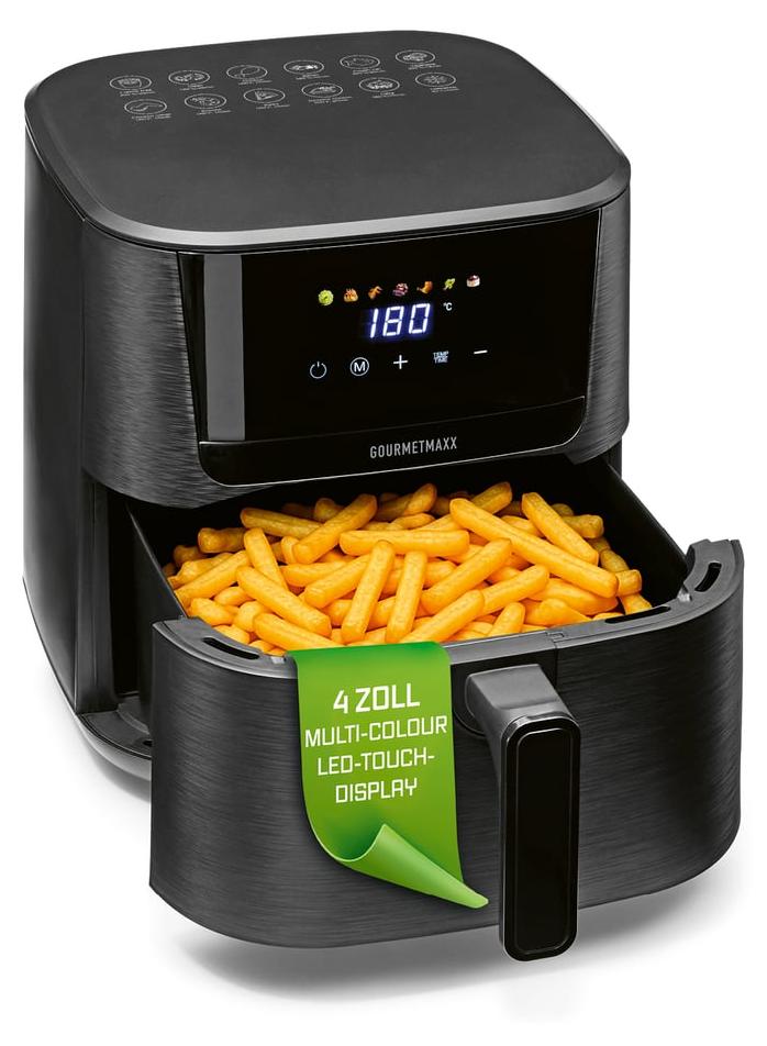 GOURMETmaxx Heißluft-Fritteuse 1600W schwarz Digital 6,5l 7 Programme