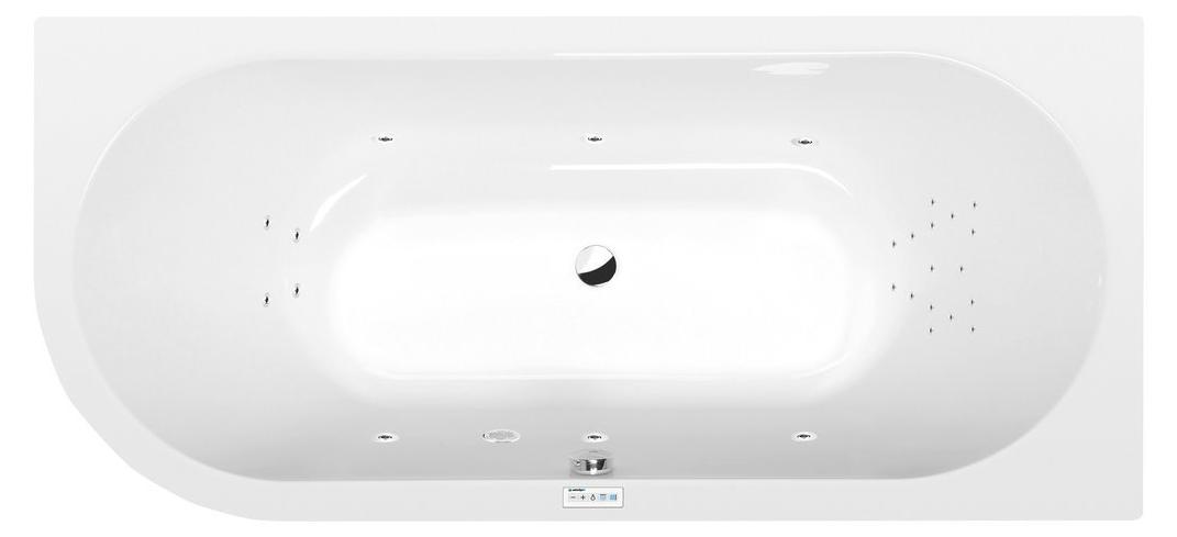 Polysan VIVA R Whirlpool-Badewanne, 175x80x47cm, Highline Hydro, Chrom