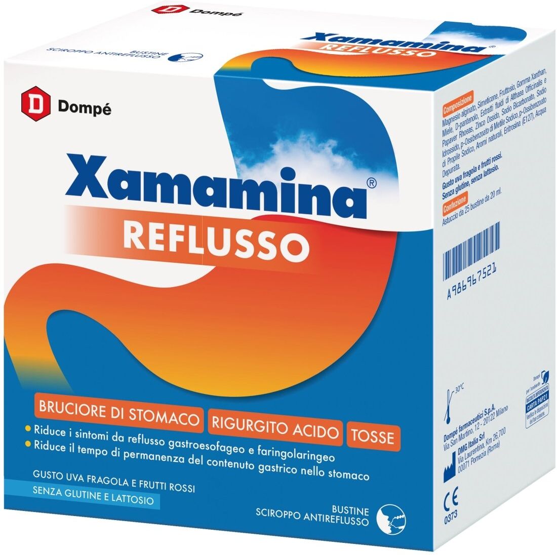 Dompé Xamamina reflusso 25 bustine anti-acido gastroprotettore