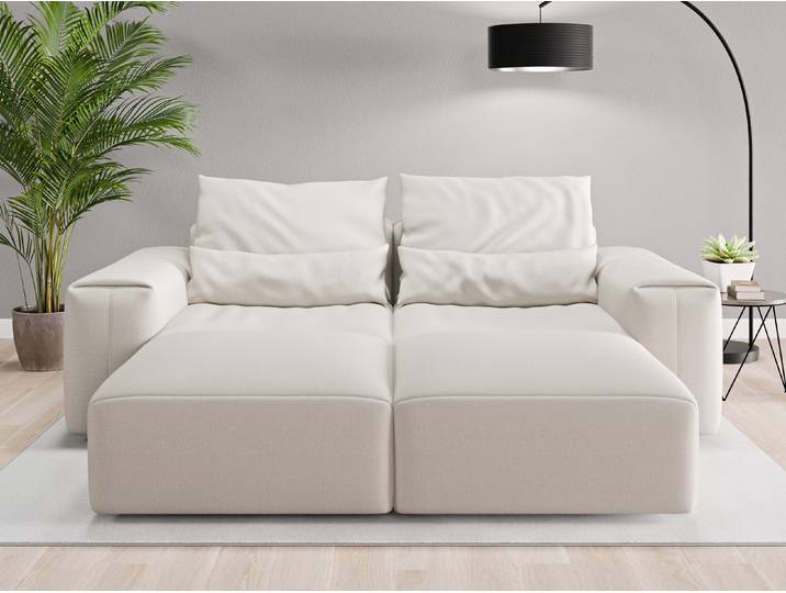 Loveseat Denver - Grau (Graubeige) - Feiner Mikrofaserstoff