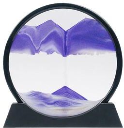 Inspire Essentials Premium Moving Sand Art Picture Round Hourglass Deep Sea Sandscape Decor purple
