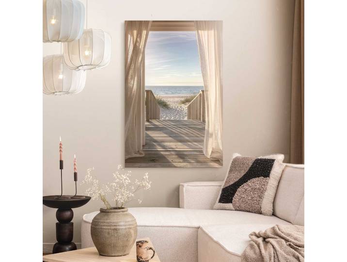 Deco-Panel REINDERS Strandweg zum Meer , farbe bild(er): beige, Bilder, B/H/T: 60cm x 90cm x 2cm, Landschaften, 1 Stk., MDF, Deco-Panel, Hobbyraum - Beige - MDF - Strand - 60x90 cm, B:60cm H:90cm T:2cm