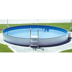 Steinbach Stahlwand Swimming Pool "Styria rund",sandfarbene Poolfolie,Ø 400 x 120 cm