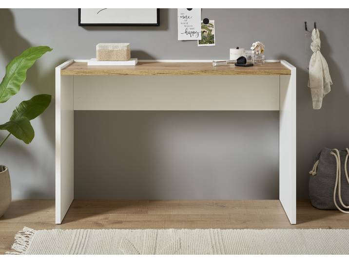 Konsole HOME AFFAIRE CiTY/GiRON, Konsolentisch, Schminktisch, Schreibtisch, Beistelltisch , weiß (weiß, wotan eiche dekor), B:120cm H:78cm T:40cm, Sideboards, in zwei Farben erhältlich, abgesenkte Tischplatte