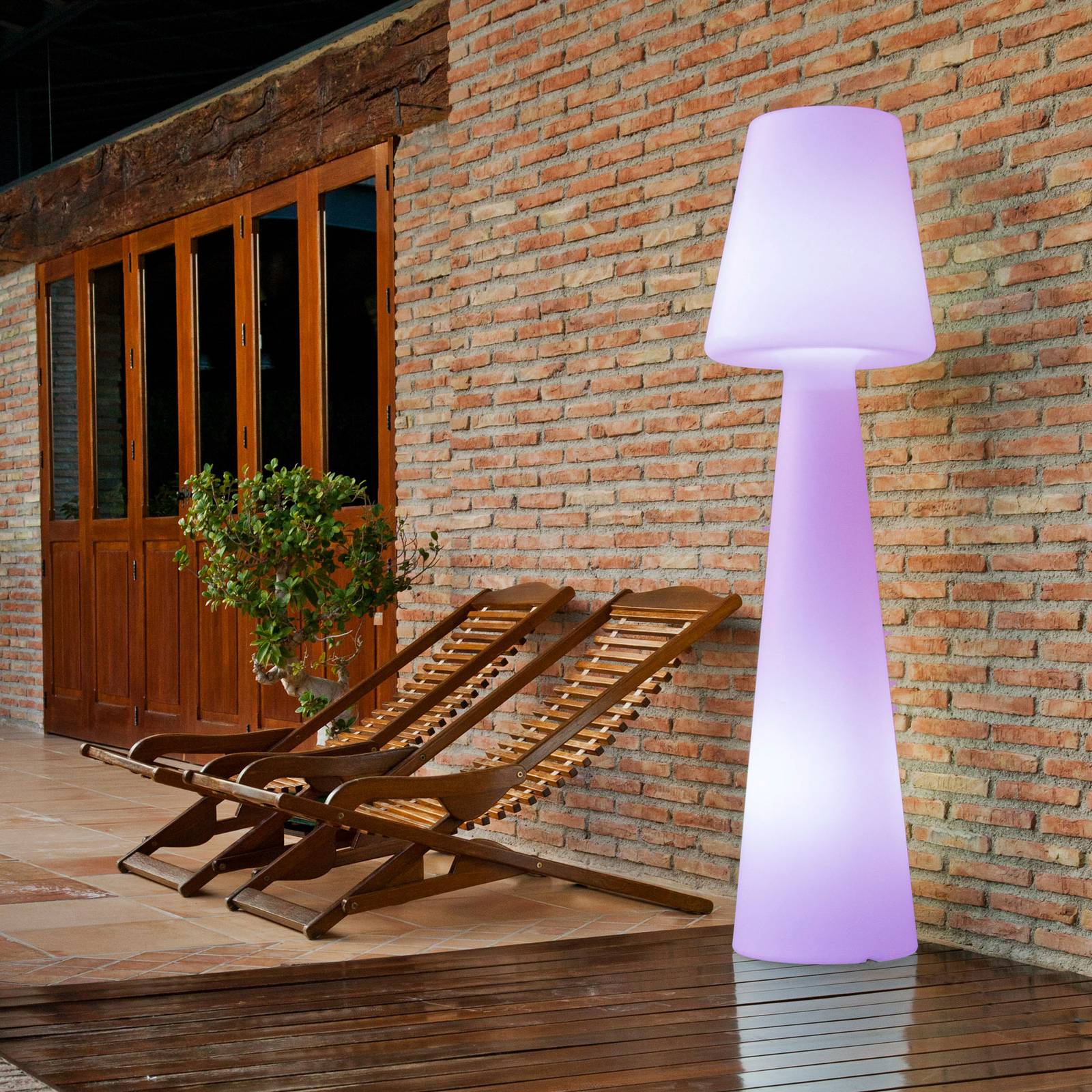 Newgarden Lola LED-Stehleuchte Akku, Höhe 165 cm, dimmbar, weiß / opal, Kunststoff, Modern
