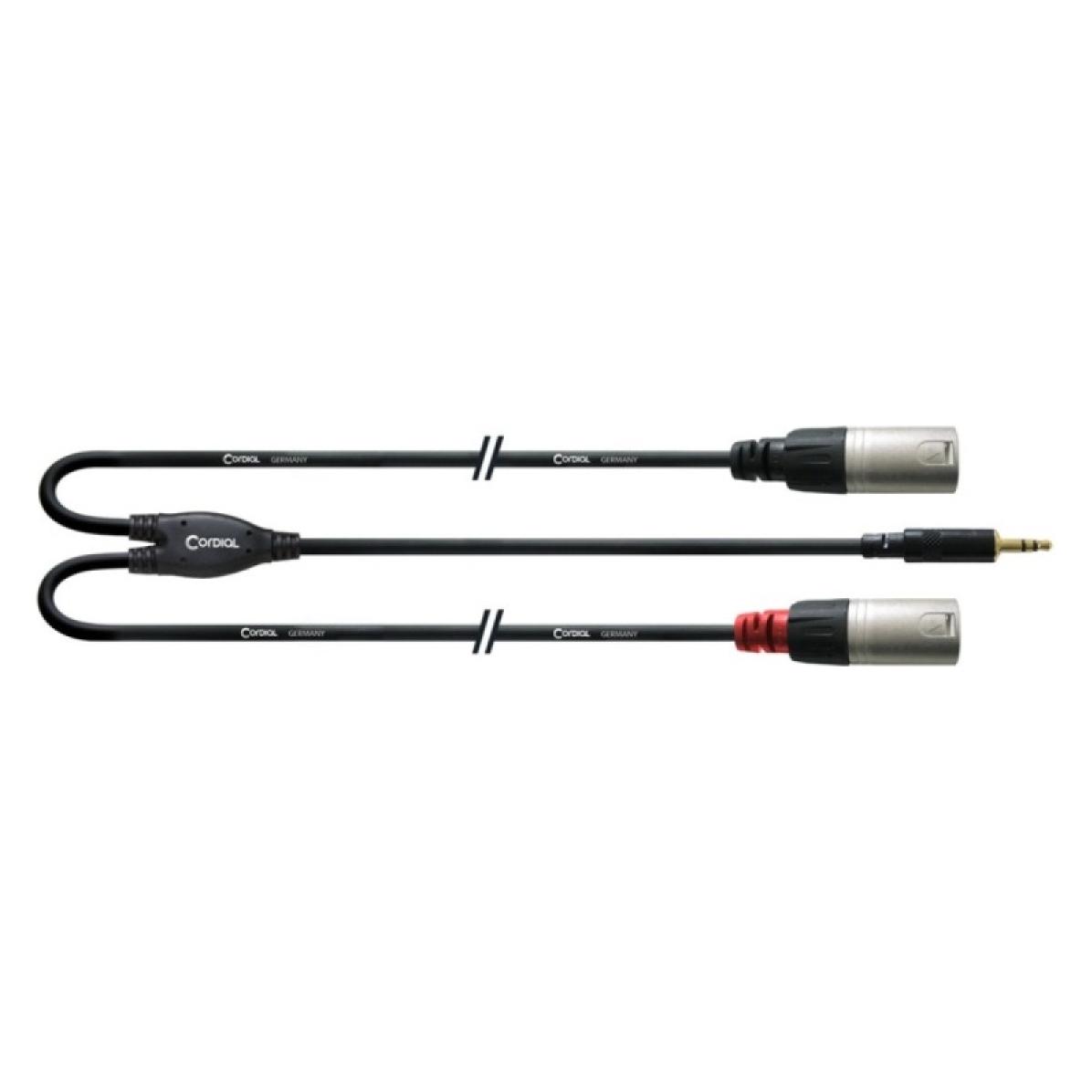 Cordial CFY 3 WMM-LONG - Y-Kabel / 3.5mm Klinke - 2x XLR (3 m, AUX Kabel, XLR Kabel) (CFY 3 WMM-LONG)