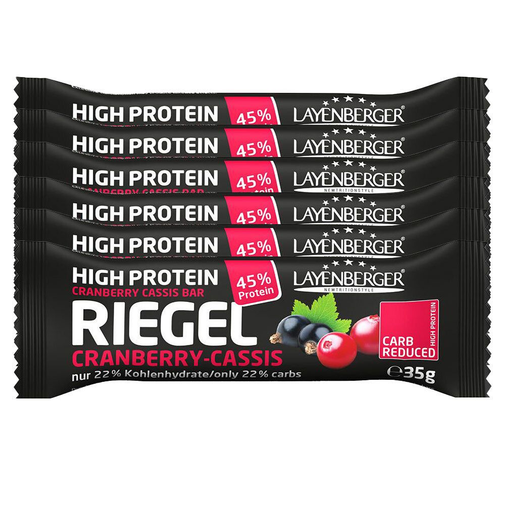 Layenberger LowCarb.one Protein Riegel, Cranberry-Cassis 6x35 g Riegel