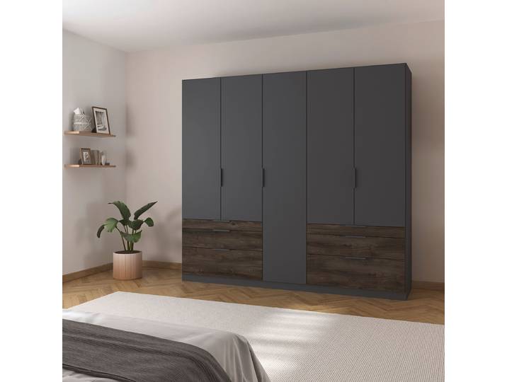 home24 Draaideurkast Koda 226cm 6 grijs/metallic grijs