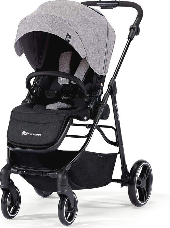 Unyqoos faltbarer Kinderwagen mit Liegefunktion, umkehrbarer Sitz, CLICK & FOLD Einhand-Faltmechanismus & AUTO LOCK, wasserfeste UPF50+ Sonnenhaube, Grau, 81 x 62 x 28 cm