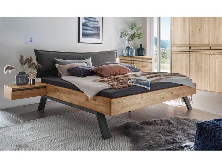 Doppelbett 'Phoenix' 200x200cm Wildeiche geölt