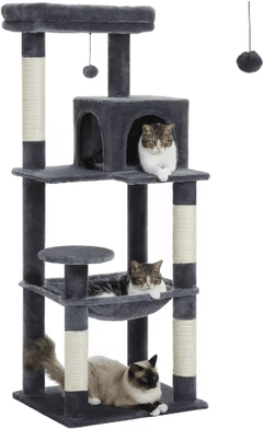 Inspire Picks Multi Level Plush Cat Tree Tower With Hammock & Condo Bed amt0110dgy