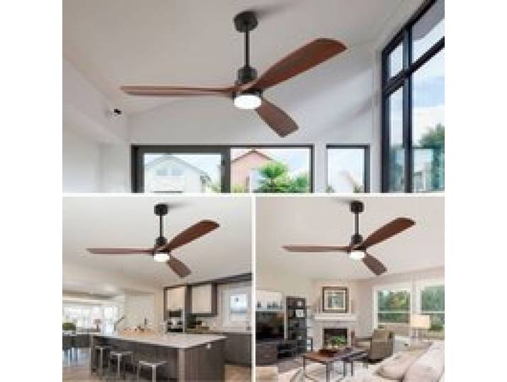 Plafonnier ventilateur 60 pouces 3 pales bois massif moteur DC silencieux réversible 3CCT 6 vitesses télécommande