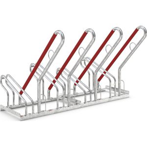WSM Fahrradständer 2504, Bodenmontage / freistehend, Einstellparker, Breite 140cm, für 4 Fahrräder