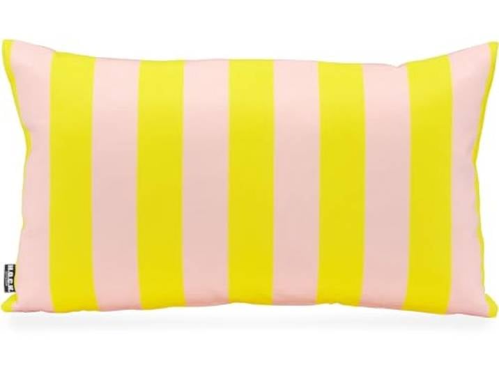 H.O.C.K. Riviera Stripe Outdoor Kissen – Wetterfeste Streifenkissen mit Blockstreifen – UV-Beständig, Wasser- & Schmutzabweisend – Handmade in Germany (Yellow Rosé)