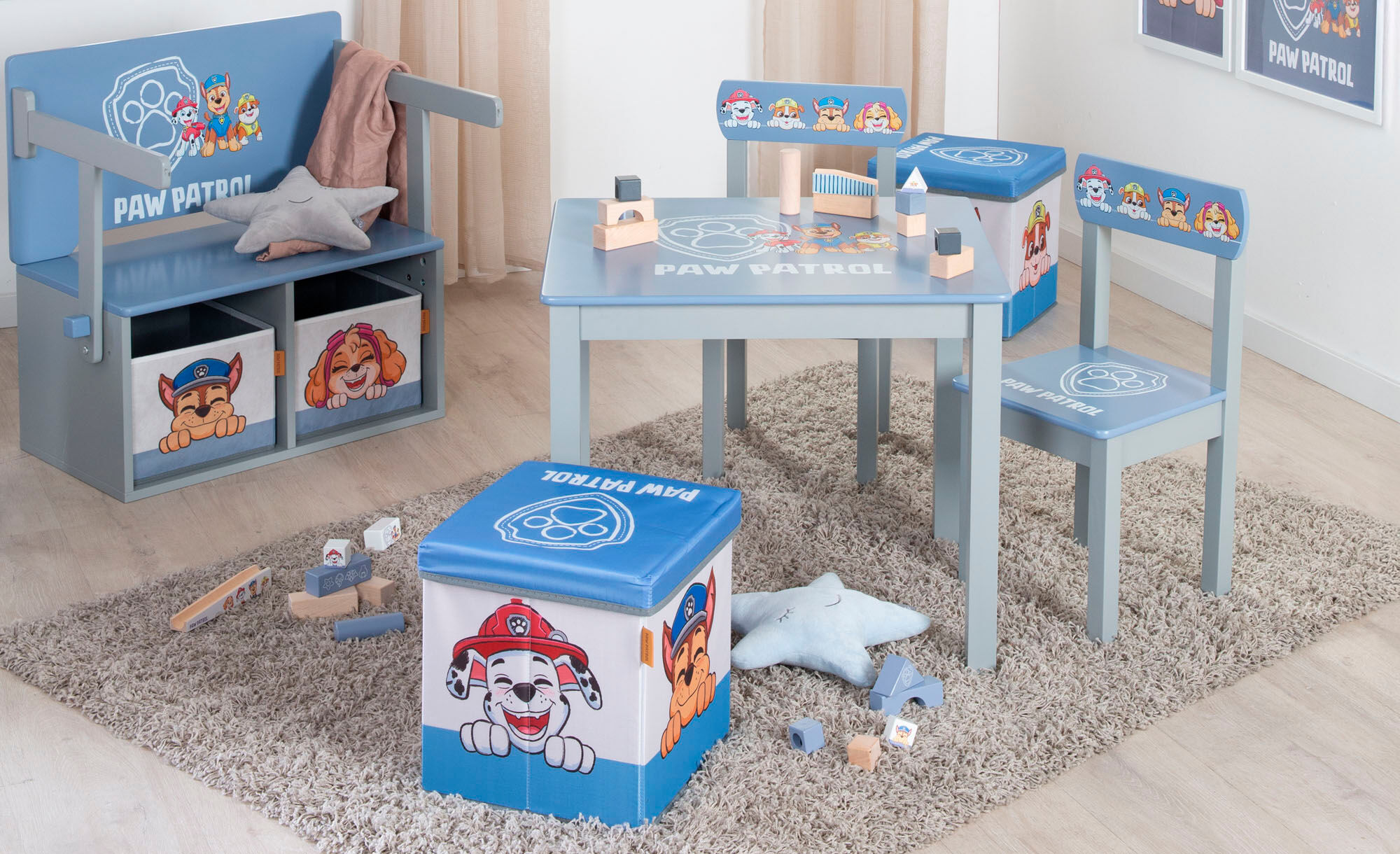 Kindersitzgruppe ROBA "Paw Patrol", blau, Sitzmöbel-Sets, Baby, Kindersitzgruppe, mit Tisch und Stuhl