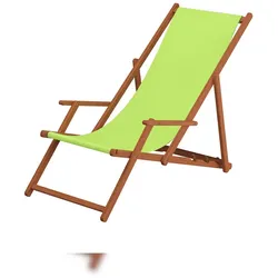 Erst-Holz Liegestuhl Deckchair pistazie Sonnenliege Gartenliege Holz Strandstuhl Buche Gartenmöbel 10-306KD