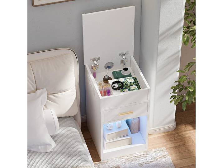 Table de chevet rabattable en bois de rangement à étagère ouverte pour le bureau à domicile, table basse, canapé de chevet, zone de réception de bureau, mère