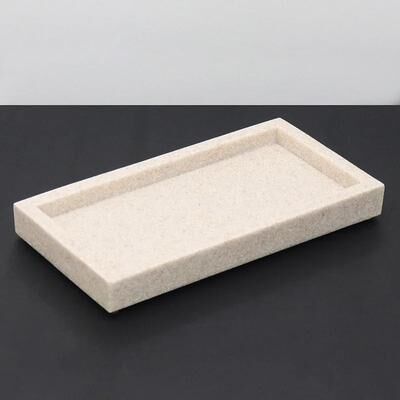 Uplift Picks LuxeStone Marble Resin Storage Tray Rectangular Vanity Organizer c