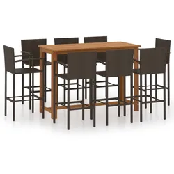 vidaXL 9-tlg. Gartenbar-Set Braun
