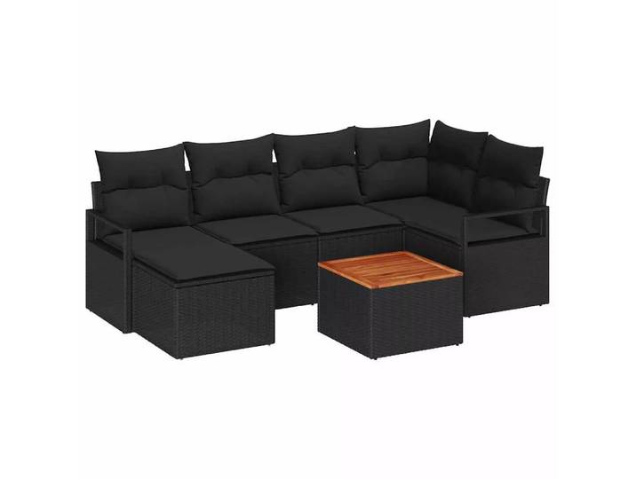 VidaXL - Modulare möbel poly-rattan, One Size, Schwarz