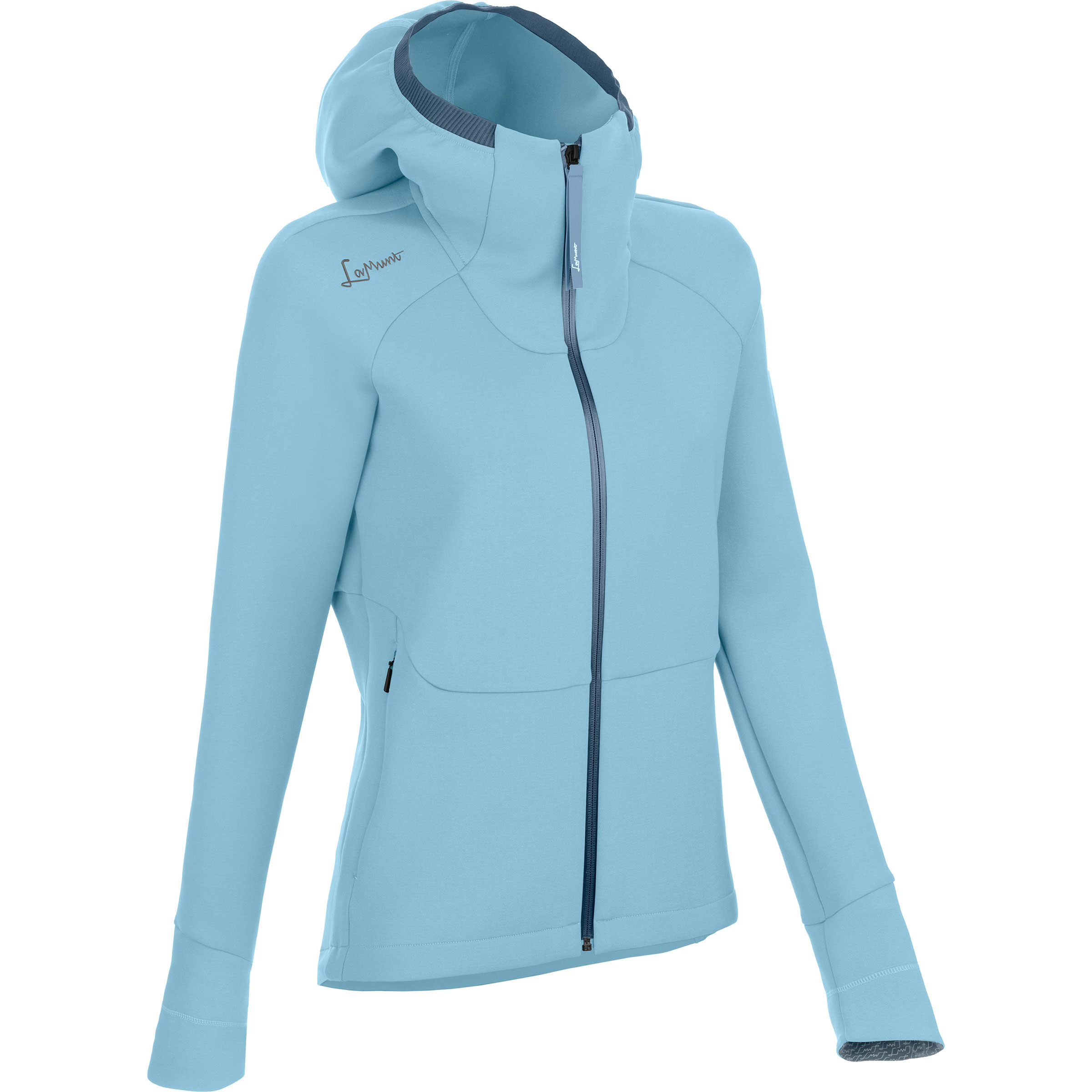 LaMunt Antje Thermal Damen Fleecejacke blau Größe XS Trekking Hautfreundlich Merinowolle | Lyocell (Tencel)