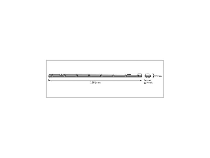 OSRAM Feuchtraumlampe SUBMARINE 156 cm 2 x 19 W G13-LED IP65, alu / grau / zink, Kunststoff