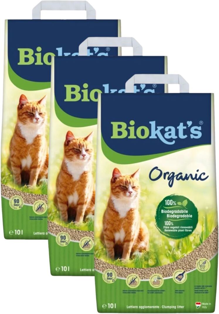 BIOKATS Biokat's Lettiera Agglomerante Organic KIT 3X10L