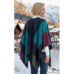 Poncho in Jacquard blau von DW-Shop, Blau