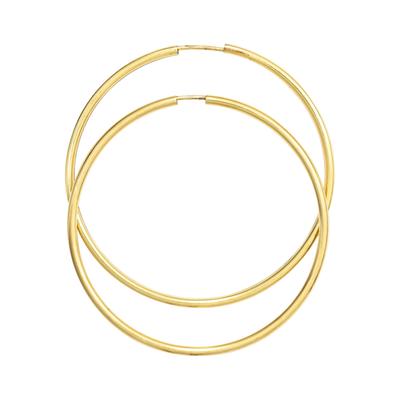 Paar Creolen JOBO, gelb (gelbgold 585), Ohrringe, Damen, 46,7mm, Gelbgold 585, 585 Gold 46 mm
