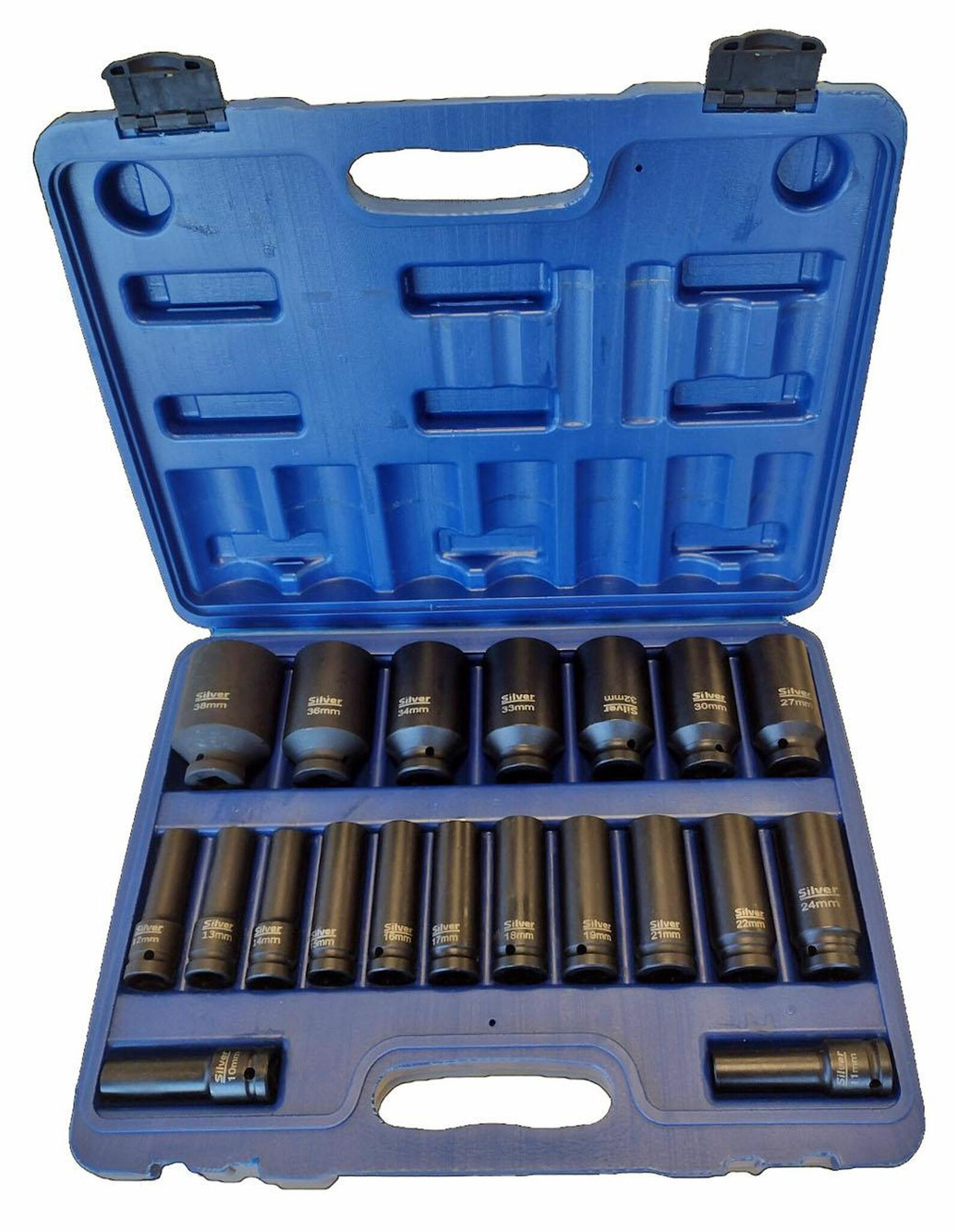 Set van 20 zilverkleurige 1/2 inch slagmoersleutels