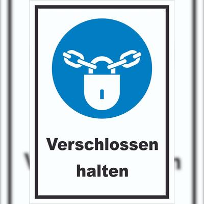 HB-Druck Verschlossen halten Schild A2 (420x594mm)