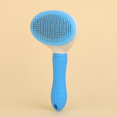 Multicon Wholesale Hub Automatic Pet Hair Removal Brush, Stainless Steel Dog Hair Comb, Cat Grooming Supplies blue