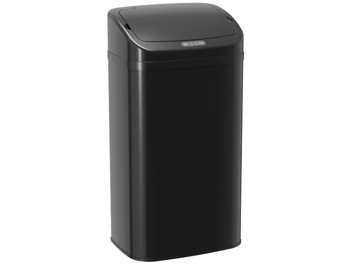 Homcom Mülleimer mit Sensor 48L Edelstahl Abfalleimer mit Automatischer Schließfunktion, Schwarz, Metall, 25x69x33 cm, Haushalt & Reinigung, Reinigung, Mülleimer & Abfallsammler
