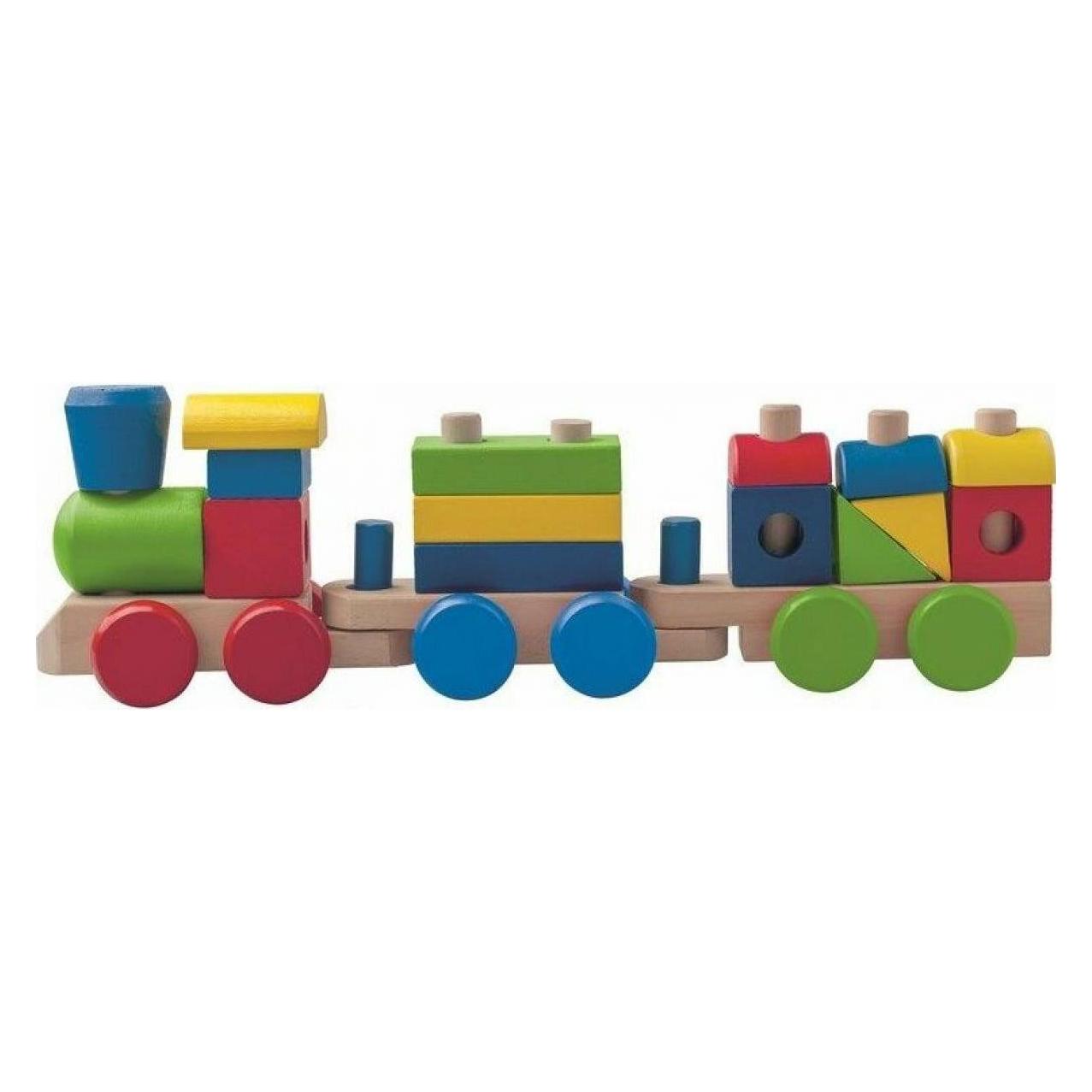Woody Faltbarer Güterzug aus Holz - zwei Waggons (91846)
