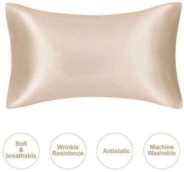 Inspire Select Silky Satin Pillowcase For Hair And Skin, Soft Mulberry Style Pillow Case Standard Queen King, Wrinkle Free champagne queen 19.69 X 29.53 In